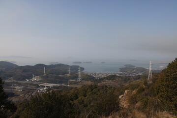 日本の岡山県倉敷市の里山