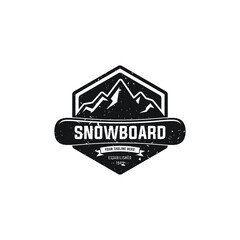 snowboarding emblems, labels and designed elements