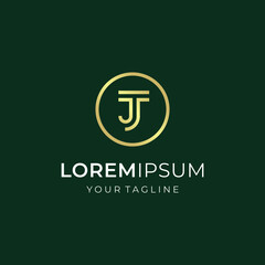 Obraz premium letter JT strong geometric logo vector modern sophisticated simple design concepts