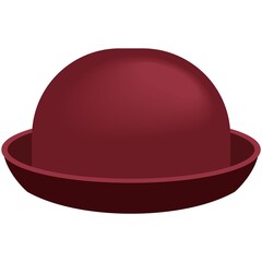 Fototapeta premium Fashion female fedora bowler hat isolated flat vector
