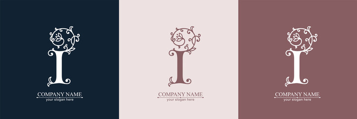 Premium Vector I logo. Monnogram, lettering. Personal logo or sign for branding an elite company.