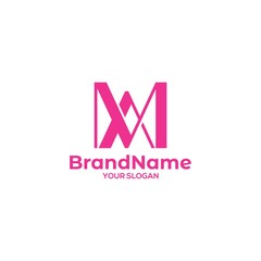 MA Pink Logo Design Vector