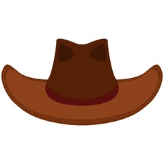 Male cowboy hat with wide brim flat vector isolated
