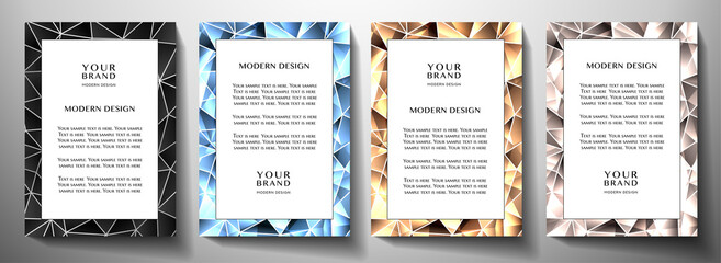 Modern frame collection. Formal vector background design with luxury poly pattern for certificate template, business poster, brochure, menu
