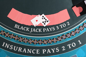 Casino Black Jack table