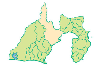 静岡県	静岡市　都道府県別・行政区域マップ