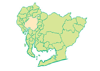 愛知県	名古屋市　都道府県別・行政区域マップ