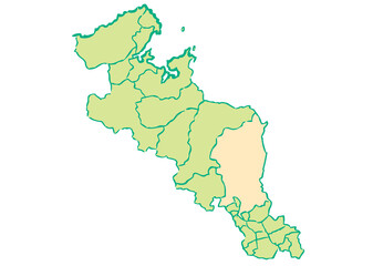 京都府	京都市　都道府県別・行政区域マップ