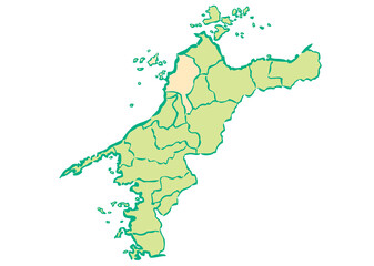 愛媛県	松山市　都道府県別・行政区域マップ