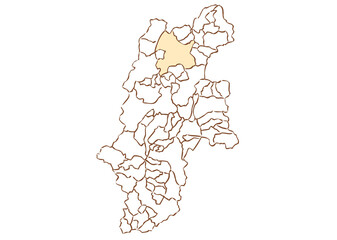 長野県	長野市　都道府県別・行政区域マップ