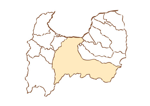 富山県	富山市　都道府県別・行政区域マップ