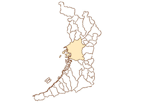 大阪府	大阪市　都道府県別・行政区域マップ