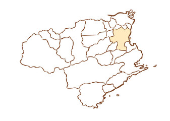 徳島県	徳島市　都道府県別・行政区域マップ