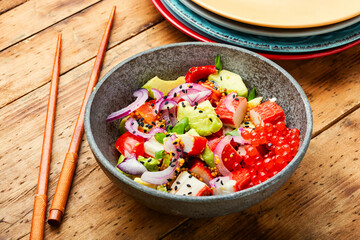 Avocado and seafood salad
