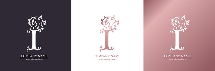 Premium Vector I logo. Monnogram, lettering. Personal logo or sign for branding an elite company.