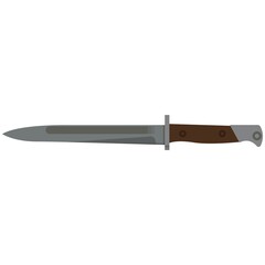 Vector bayonet knife isolated on white background