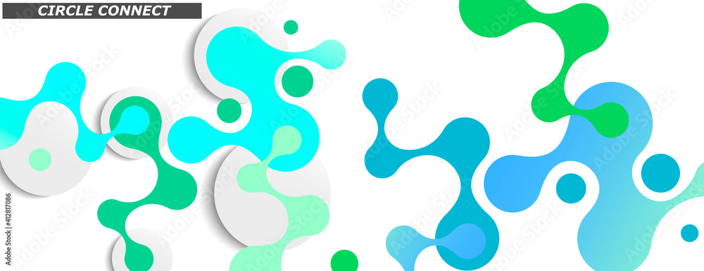 Poster modern molecules green. abstract tech background. futuristic design. technology background