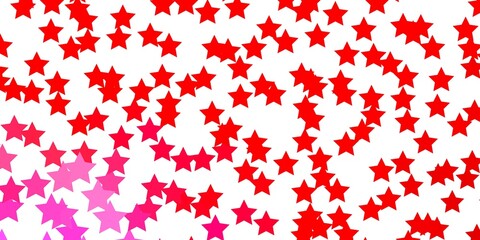 Light Pink, Yellow vector layout with bright stars.