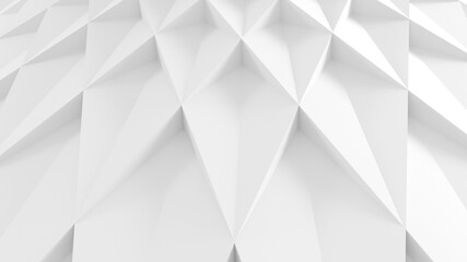 Abstract three-dimensional petals minimal white light texture of a set of straight square steps spiraling. 3D illustration