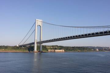 Fototapeta na wymiar Modern Bridge image taken from boat