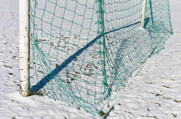 football goal but neige intemperie hiver