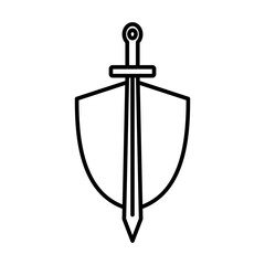 Shield And Sword Icon Design Vector Template