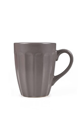 Dark gray ceramic mug isolated on white background