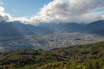 Obraz na płótnie Canvas View from Mt.Takagari-yama in Omachi, Japan