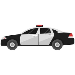 Vector police car isolated on white background