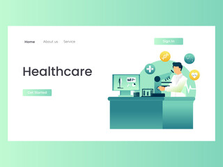 Illustration Vector Graphic of a researchers researchers are researching health care, this illustration perfect for website, landing page, web, app, and banner