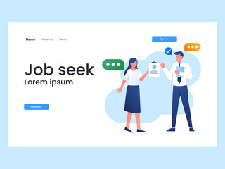 Illustration Vector Graphic of bringing together job seekers with job owners, this illustration perfect for website, landing page, web, app, and banner