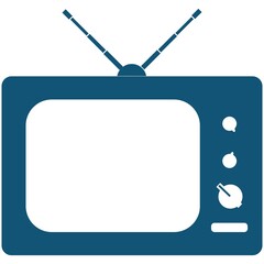 Retro style tv set vector icon isolated on white