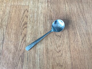 spoon on the wood table 