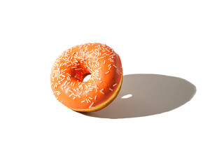 Tasty donut isolated on white background.