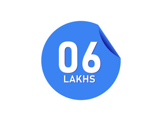 6 Lakhs texts on the blue sticker