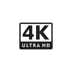 4k icon symbol sign vector
