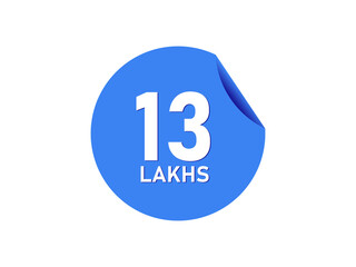 13 Lakhs texts on the blue sticker
