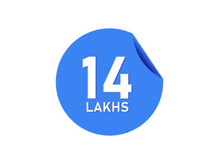 14 Lakhs texts on the blue sticker