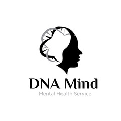 dna mind logo designs concept for health and medicine laboratory service