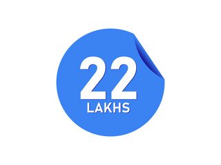 22 Lakhs texts on the blue sticker