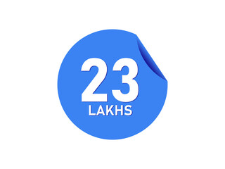 23 Lakhs texts on the blue sticker