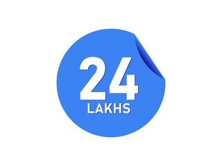24 Lakhs texts on the blue sticker