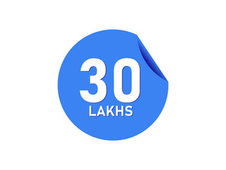30 Lakhs texts on the blue sticker