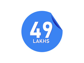Fototapeta premium 49 Lakhs texts on the blue sticker