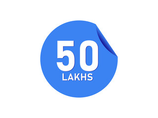 50 Lakhs texts on the blue sticker