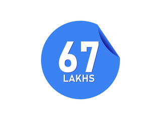 67 Lakhs texts on the blue sticker