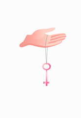 Saint Apostle Peter's hand holding key of heaven kingdom. Cephas.