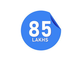 85 Lakhs texts on the blue sticker
