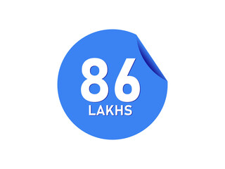 86 Lakhs texts on the blue sticker