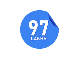 97 Lakhs texts on the blue sticker